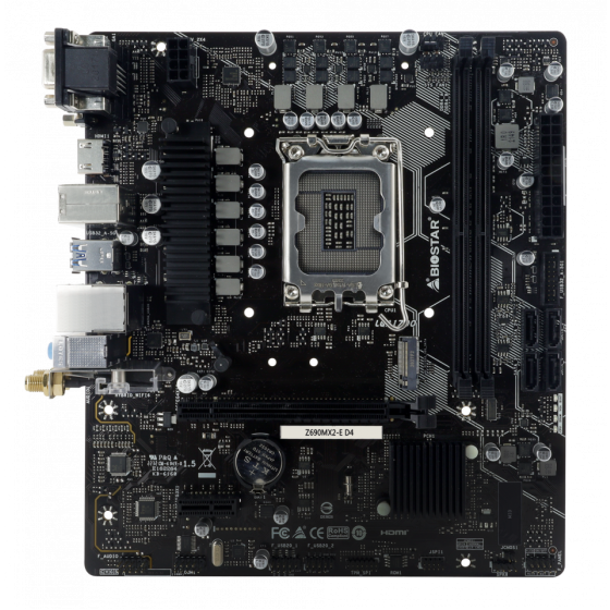 Mainboard Biostar Z690MX2-E D4 WiFi Socket | Có Socket WiFi (Yêu cầu mua thêm card)